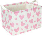 NTAOHAMPER 24L Children's Day Father Gifts Pink Heart Fabric Storage Basket by NTAOHAMPER
