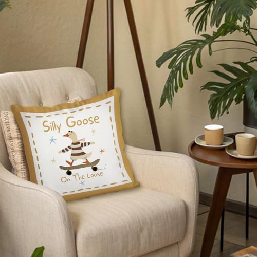 Funny Silly Goose Throw Pillow Covers Playroom Nursery Decor - Image 5