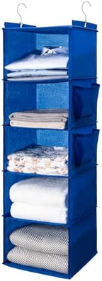 BOOMIBOO Hanging Closet Organize and Shelves, 5-Hanging Shelf （Blue） by BOOMIBOO