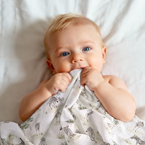 Muslin Swaddle Blankets for Newborn, 3 Pack Breathable Soft Receiving Blanket - Image 3