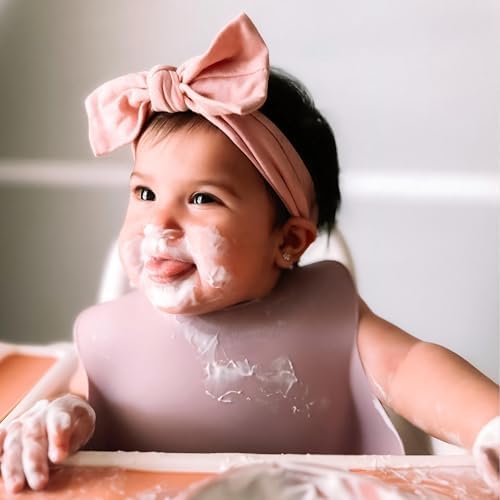 Moonkie Silicone Baby Bibs Set of 3, BPA Free Waterproof Baby Bibs - Image 3