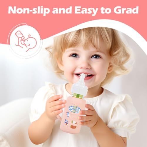 3 Pack Silicone Sleeves for Dr. Brown's Glass Baby Bottles, 4 oz - Image 3