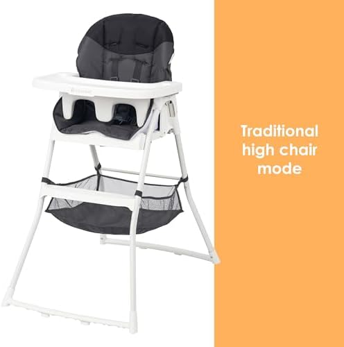 Baby Trend Flat Fold High Chair, Stellar Black - Image 3