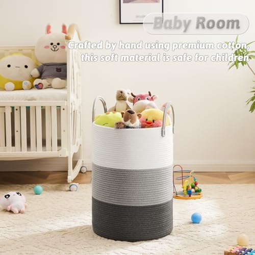 Artfeel Laundry Basket, Woven Cotton Rope Laundry Hamper, 40L - Image 3