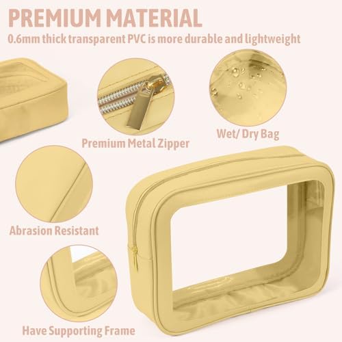 YOPCDJ 3PCS Clear Toiletry Bag, TSA Approved Travel Pouch - Image 4