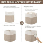 UBBCARE Set of 4 Storage Basket-12 X 12 X 12 in, Cotton Rope Basket - Image 7