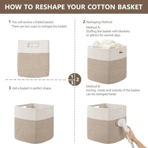 UBBCARE Storage Cubes 11 Inch, Cotton Rope Woven Baskets - Image 7