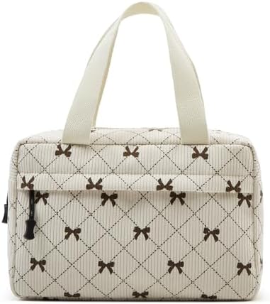 Large Makeup Bag for Women Corduroy Cosmetic bag Make up Bags Zipper Pouch - Image 3