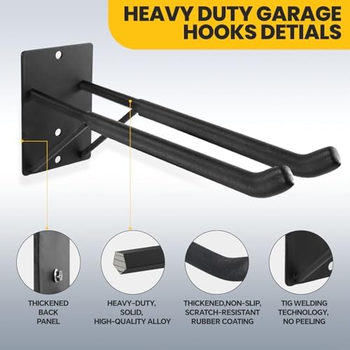 14" Large Heavy Duty Garage Hooks, Steel Garage Storage Hooks - Image 2