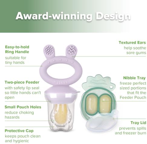 Haakaa Baby Fruit Food Feeder & Mini Freezer Nibble Tray Combo, Breastmilk - Image 4