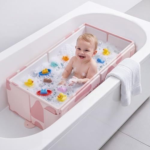 Collapsible Baby Bathtub for Newborn to Toddler, Foldable Toddler Bathtub - Image 2