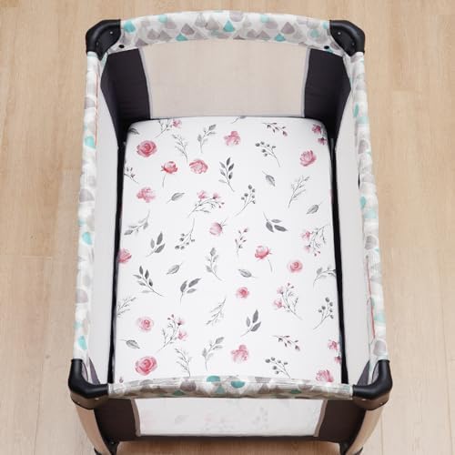 david's kids 3 Pack Mini Crib Sheets, Soft Breathable Premium Pack N Play Sheets - Image 4