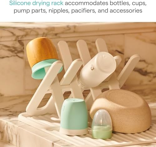 Munchkin Bottle Drying Rack and Mat, Holds 8 Bottles, Pump Parts, & Accessories - Image 2