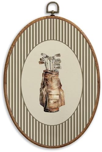 SONMYSULIL Golf Nursery Wall Art Decor, Vintage Sports Oval Wall Hanging Decor by Unknown