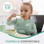 Cuddle Campus Set of 3 Silicone Bibs, Soft Adjustable Bibs - Image 3