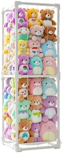 Stuffed Animal Storage Pre-Threaded Bungee Push-Lock Toolless Toy Organizer by INFTOYCO