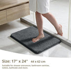 Polyester Bathroom Rug 17"x24" Dark Gray, Non-Slip Soft Bath Mat - Image 2
