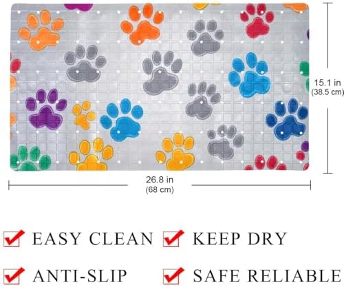 Non Slip Bathtub and Shower Mat 26.8x15.1 inch, Bath Mat - Image 4