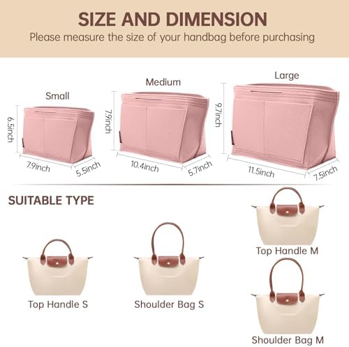 OPPOSHE Purse Organizer Insert for Longchamp Le Pliage, Premium Felt Long Champ - Image 2