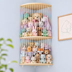 Stuffed Animal Storage Hammock, Wood Stuffed Toy Holder, Playroom Nursery Toy by VOMELON