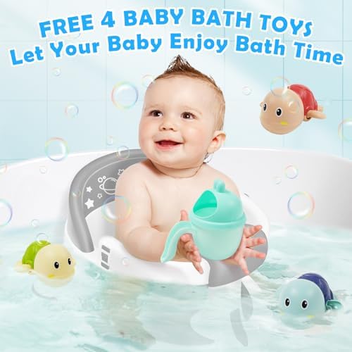 Baby Bath Seat 6M+, Non-Slip Cushion, 5-Pc Set - Image 5
