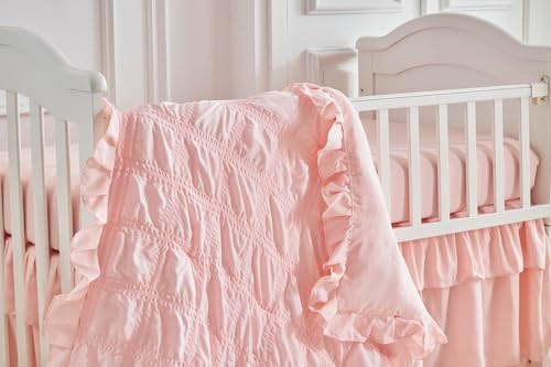 Ruffled Crib Bedding Set Baby Boho Quilted Comforter - Image 5