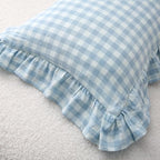 2 Pack Light Blue Gingham Lumbar Throw Pillow Shams 12''x20'' - Image 7