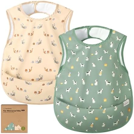 KeaBabies Waterproof Bibs for Baby Girl, 2-pk Lightweight by KeaBabies