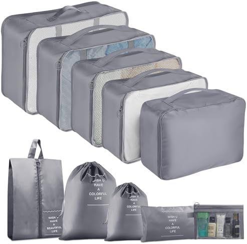 Packing Cubes for Travel 10 Set Luggage Organizer Bags by YEEYAA