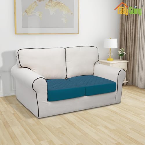 Easy-Going Waterproof Cushion Covers Set, Quilted Stretch 2-Piece Sofa Seat - Image 2