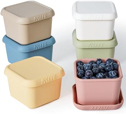 ISSEVE 6Pack 6oz Silicone Snack Containers by ISSEVE