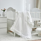 3 Pieces Crib Bedding Set Baby Ruffle Quilted Comforter - Image 2