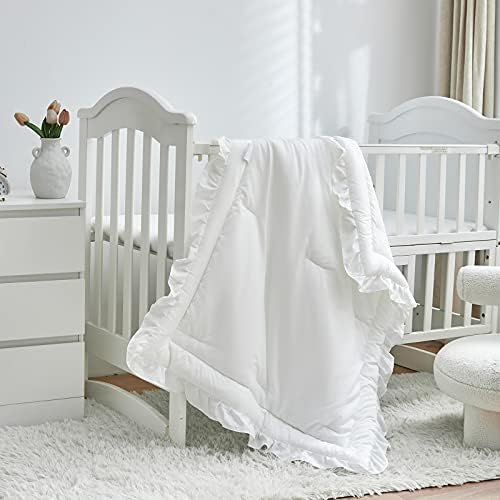 3 Pieces Crib Bedding Set Baby Ruffle Quilted Comforter - Image 2