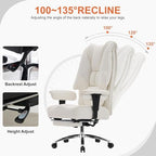EXCEBET Big and Tall Office Chair 400lbs Wide Seat, Leather High Back Executive - Image 3