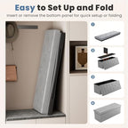 DUMOS 43 Inch Folding Storage Ottoman Bench, Large Ottoman - Image 6