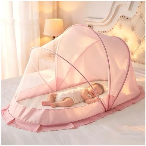 Easy Foldable Baby Mosquito Net Sheer Mesh Ruffled Edge Canopy by Unknown