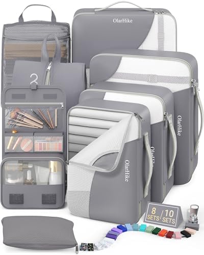 OlarHike 8 Set Packing Cubes for Travel, Gifts for Women Mom, Anti-Tearing by OlarHike