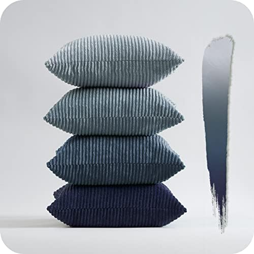 Topfinel Navy Blue Euro Shams Decorative Throw Pillow Covers 26x26 Inch Set of 4 by Topfinel
