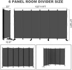 6 Panel Room Divider, 6ft Folding Screen Portable Wall Partition Room Divider - Image 5