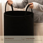 OIAHOMY 60L Nursery Hamper Laundry Basket Laundry Hamper Black - Image 6