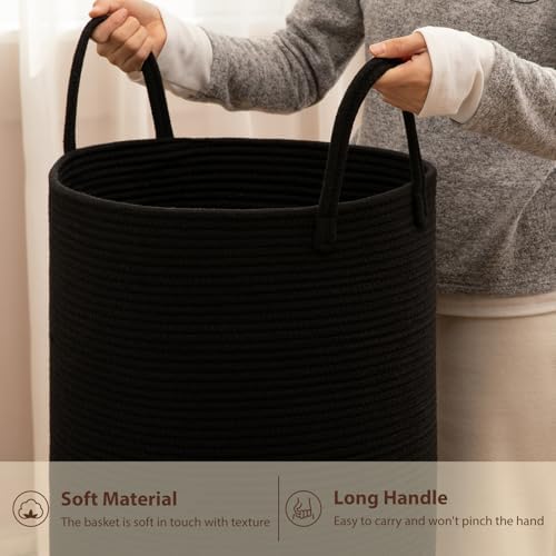 OIAHOMY 60L Nursery Hamper Laundry Basket Laundry Hamper Black - Image 6