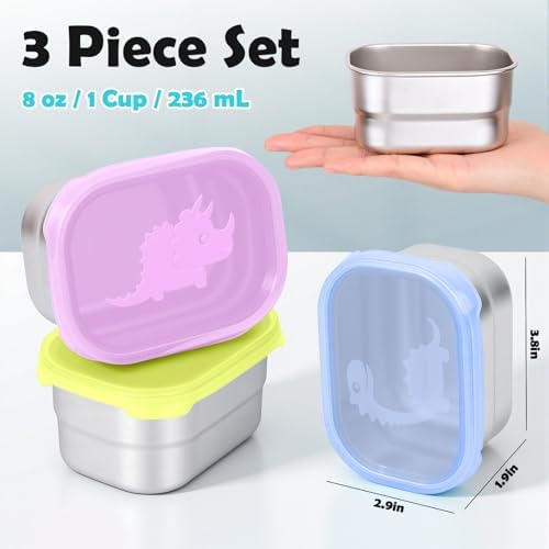Tanjiae 3×8oz Small Stainless Steel Snack Containers - 230mL Leakproof Food - Image 4
