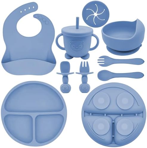 Silicone Baby Feeding Set | Baby Led Weaning Supplies Includes Suction Bowls by Munlinder