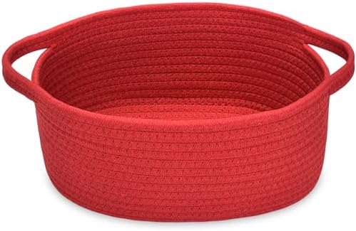 ABenkle Small Basket with Handles, Boho Decorative Rope Woven Dog Cat Toy by ABenkle