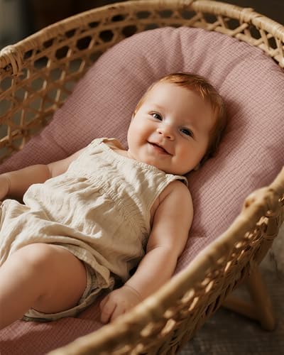Unnivoll Muslin Bassinet Sheets Boy Girl, 100% Cotton Fitted Bassinet Sheet Set - Image 7