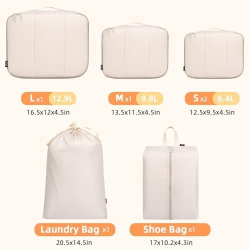 BAGAIL 6 Set Packing Cubes Luggage Packing Organizers - Image 2