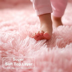 Amdrebio Light Pink Fluffy Fuzzy Area Rug 4x6 - Image 3