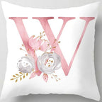 Pink Throw Pillow Covers Cute Alphabet Decorative Cushion Covers Square Letter by TillskuchThrowPillowCovers