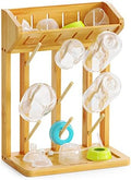 SpaceAid Bamboo Baby Bottle Drying Rack, Space Saving Kitchen Bottles Holder by SpaceAid