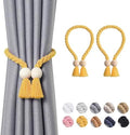 NICEEC 2 Pack Wooden Ball Magnetic Curtain Tiebacks Boho Home Decor Drape Tie by NICEEC